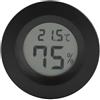 Garosa Mini Termometro Digitale Rotondo con Display LCD, Misuratore di Temperatura e Umidità per Casa, Baby Room, Serra, Incubatore, Rettile, Umido (Nero)
