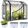 Ysislybin Kit di Piantagione, Serra da Balcone con 2 Vasi per Piante Copertura PVC 60 x 40 x 50 cm con Porta Avvolgibile a Cerniera Serra da Giardino Resistente Alle Intemperie Trasparente per Giardino Balcone