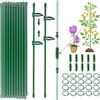 Kuvarix Supporto per Piante, 20 Pezzi Sostegno per Piante con 20 Clip per Piante 10 Tubi di Prolunga, Sostegno per Piante Rampicanti per Orchidee Pomodori Peonie Vite Rampicanti (90 PCS)