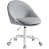 SONGMICS Sedia da Studio, Sedia Girevole di Velluto, Poltrona da Scrivania Imbottita in Gommapiuma Regolabile in Altezza, Studio, Camera da Letto, Grigio Tortora OBG020G04
