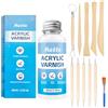 OPEIXSAYKOC Air Dry Clay Glaze 60 ml, con Kit di Strumenti per Scultura, Smalto per Argilla Essiccante all'Aria, Vernice Trasparente Lucida per Pasta Modellante, per Prevenire Crepe (Opaco)