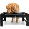 AqpetFriends Porta Ciotole Rialzato per Cani a 3 Livelli Regolabili - Supporto Antiscivolo 40x22x8-26h cm con 2 Ciotole in Acciaio Inox Ø14 cm - Migliora la Postura Durante il Pasto