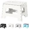 Cetomo Sgabello pieghevole da 21 cm, in plastica, pieghevole, per adulti, pieghevole, portatile, per camera da letto, bianco, confezione da 1