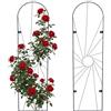 Relaxdays griglia per rampicanti, Set 2, Motivo Sole, HxL 140 x 38 cm, Montaggio a Parete, Acciaio, Nero