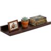 Relaxdays Mensola sospesa da Parete, 5x40x15 cm, Legno di Noce, Marrone