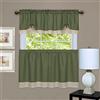 Achim Home Furnishings Darcy Finestra Tenda Tier And Valance Set, Verde e Cammello