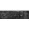 CHERRY KW 9100 SLIM, Tastiera di design Senza Fili, per la Svizzera QWERTZ, A scelta Connessione Bluetooth o Wireless 2,4 GHz, Tasti Piatti, Ricaricabile, Nero-Grigio, Windows