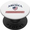 T-shirt USA Uomo Donna Bandiera American Maglietta Con Bandiera Americana, Maglia Retrò, Vintage, USA PopSockets PopGrip Adesivo