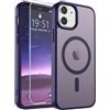 SUPFINE Magnetic for iPhone 12 Case/iPhone 12 Pro Case (Compatible with MagSafe)(Military Grade Drop Protection) Slim Translucent Matte Shockproof Women Men Girl Phone Cover,Dark Purple