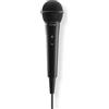 Hama Microfono Dinamico Party con Cavo Audio Jack 6,35 mm da 2,5 m, Adattatore 3,5 mm Incluso, Interruttore On/Off Nero