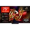 TCL C8L TV 75C8L SQD Mini LED da 75, 4K HDR, 5500 nit, 2.584 zone di dimming, Google TV, 144Hz, Dolby Vision & Atmos, Audio Bang & Olufsen GARANZIA ITALIA