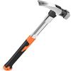 WIYETY Martello con artiglio 720g, Martello per listelli con magnetico, Martello da carpentiere antiscivolo con manico allungato in acciaio inossidabile, Attrezzo martello falegname-metallo