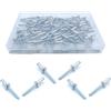 CiciIng 60 rivetti ciechi in alluminio 4,8 x 13 mm, grande flangia rivetti pop, rivetti in alluminio per veicoli a motore, mobili, attrezzature meccaniche (argento)