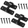 Alyxen 2Pcs Serratura Scorrevole 90° Porta Fienile,Rotazione Punzone Chiavistello Scorrevole Porta,Serratura Della Porta in Lega Alluminio Con Otto Viti,per Porte, Finestre, Giardini, BagniArgento)