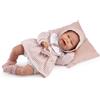 MUÑECAS ANTONIO JUAN S.L. Bambole Antonio Juan Clara con abito a righe rosa e bianco, Bambola Realistica con funzione audio, include cuscino e accessori