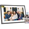 NEWYES Cornice digitale Wi-Fi da 10,1 pollici, multifunzione, smart cornice, touch screen, HD 1280 x 800 IPS con app, memoria da 32 GB, calendario digitale, bianco