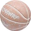 MAIBOLE Pallone da basket CROSSWAY Street College, taglia 5, per uso interno/esterno, 27,5 pollici, pallone rosa in pelle sintetica assorbente (PU) per allenamento, incluso un gonfiatore.