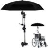 Peixiong Ombrello 2 in 1 con supporto per ombrello, supporto regolabile a 180° per passeggino, ombrello con supporto elasticizzato per passeggino, bicicletta, sedia a rotelle, deambulatore, carrozzina, sedia