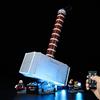 Kyglaring Set di luci a LED Compatibile con Lego Marvel Thors Hammer 76209 Mattoncini, Set di Mattoncini Illuminazione Decorativa con Telecomando per Lego 76209 (Senza Modello)