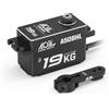 AGFRC Servosterzo RC programmabile a basso profilo, 19 kg, 0,073 sec, veloce, senza spazzole, nero, corno in metallo 25T, per auto Drift RC 1/10, angolo di controllo 180° (A50BHL)