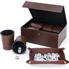 X SIM FITNESSX Set di 6 bicchieri a cubo con tazza + 30 cubi + custodia per il trasporto in ecopelle con chiusura magnetica