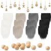 KOOKZ Set di 12 Pezzi Barba per Gnomi e Palline di Legno, Accessori Natalizi, Decori Ideale per Natale Cosplay Party Halloween Pasqua Fai da Te Artigianato Cucito