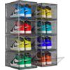 Unique Impression Confezione da 8 scatole per scarpe grigie - Contenitori impilabili - Organizzatore in plastica - Contenitori trasparenti per esposizione - Adatto Fino Alla Taglia EU 47