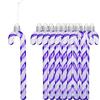 HERZWILD 12 decorazioni per albero di Natale a forma di bastoncino di zucchero glitterato, in plastica, da appendere, ornamento per feste e feste (viola)
