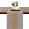 Chitomars Runner Tavola Moderno, PVC Lavabile Riutilizzato Runner Tavolo Resistente al Calore Rustica Runner da Tavolo per la Decorazione di Tavoli (Grigio Marrone, 30 x 225 cm)