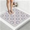 BLESWIN Tappetino Antiscivolo Doccia Quadrato 70x70 cm in PVC Luffa per Doccia, Tappeto Bagno Antiscivolo per Bagno con Fori di Drenaggio, Tappeto Vasca per Vasca da Bagno, Antimuffa, Cerchi rosa