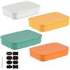 CNKHDZ Set di 4 contenitori con coperchio, contenitori impilabili con coperchio, contenitori in plastica, contenitori per scaffali, cucina, bagno (Multicolore, 36.5 * 26 * 15.7cm)