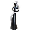 PIGPIGFLY Statua Amanti,Statue Decorative,Decorazioni per Ufficio,Figura Decorative,Statuette Decorative Casa,Soggiorno Decorativo Moderno da Appoggiare,Scultura Astratta in Poliresina,Idea Regalo(Bianco+Nero)