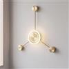 Licht-Erlebnisse Lampada da parete a LED in alluminio dorato per soggiorno camera da letto sala da pranzo corridoio H: 53 cm 3000 K bianco caldo dimmerabile elegante antiabbagliante luce indiretta MORSAU