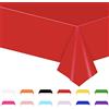 POPOYU Tovaglia Rossa per Feste di Compleanno, 137x274cm, Decorazioni da Colorare per Natale, San Valentino