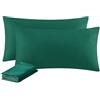 Aisbo Federe Cuscini Letto 40x80 - Coppia di Federe Cuscini Letto Matrimoniale, con Cerniera, Microfibra, Traspiranti e Morbidissime, Verde
