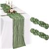 Showgeous 2 confezioni di runner da tavola in garza verde salvia 10FT Runner da tavola in garza boho Decorazioni romantiche e rustiche per tavoli per feste di matrimonio, baby shower e compleanni