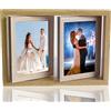 PIGPIGFLY Cornice Foto Girevole su Entrambi i Lati in Legno - Può Contenere 4 Foto 13 x 18 - Per Matrimonio