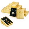 Craftdady 12 scatole regalo rettangolari in cartone con fiocco in spugna e nastro per anelli, bracciali, orecchini, collane, colore oro