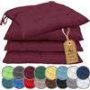 NatureMark Set 4 Cuscini per Sedie con Cordini 40x40 cm - Set di Cuscini Imbottiti per Cucina, Giardino e Interni - Colore Bordeaux Rouge