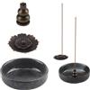 LEIMEND Porta Incenso Porta Incensi Porta Incenso Ceramica Supporto Incenso Incensiere in Ceramica Ciotola con Portaincenso di Loto Adatto per La Meditazione Domestica e Lo Yoga