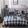 Tbrand Buffalo - Set di biancheria da letto per adolescenti, stile moderno, a quadretti, colore: Nero e Bianco