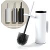 SAVEGA - Scopino WC da parete bianco in silicone - Spazzola senza fori con supporto - Scopino igienico flessibile - Set WC moderno