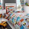 Happy Linen Company Happy Linen Co - set copripiumino - tema escavatrici e camion - bambino - Grigio - Singolo