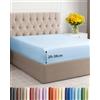CGK Unlimited Lenzuolo con Angoli 90x190 - Microfibra Tasca 30cm (12) - Azzurro | Spazzolata, Morbida, Antipiega, Senza Stiratura, Traspirante, Anallergico, Elastico Perimetrale, Poliestere, OEKO-TEX