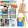 MEEDEN 141PCS Set di pittura, All-in-one Kit di pittura con cavalletto francese, olio acrilico acquerello Gouache Paint Set & pennelli, Art Painting Forniture per Adulti, Artisti