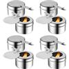 TOOSOAR 8 Pezzi Contenitore per Pasta Combustibile per Fonduta, Scaldavivande per Chafing Dish in Acciaio Inox, con Regolatore di Fiamma Fuel Holder, Cucina ad Alcool per Hotpot, Drypot