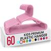 Utopia Home Confezione da 60 grucce per bambini, in plastica, da 29,9 cm, per armadio, per vestiti e neonati, ideali per l'uso standard quotidiano (rosa chiaro)