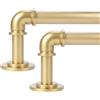 OLV Confezione da 2 aste per tende industriali dorate, per finestre da 122 a 213 cm, diametro 2,5 cm, oscuranti, regolabili, resistenti, per tende per finestre per interni ed esterni