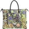 Gabs Borsa G3 Plus M Trip Pelle Bull Black Ricamo Verde Fiore