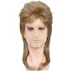 CATMEYE Parrucca Mullet Bionda da Uomo, Parrucca Sintetica Lunga e Riccia Stile Rock Retrò, Taglia Unica con Vestibilità Regolabile, Ideale per Feste a Tema Anni '70/'80, Carnevale & Cosplay (Oro)